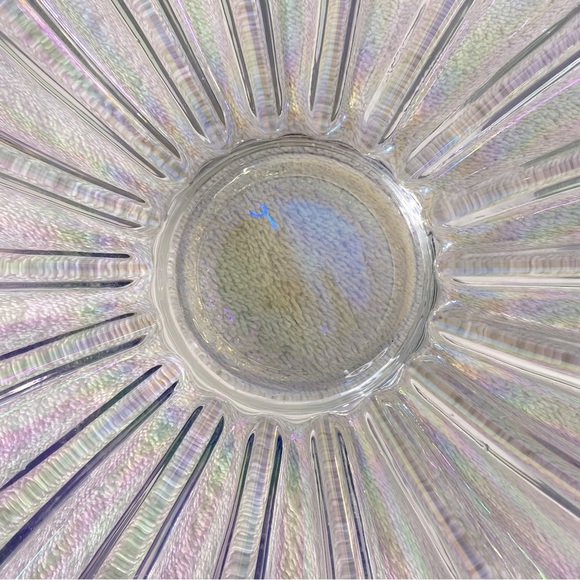 Vintage Federal Glass Iridescent Petal Plate Sunburst Plate Glass Art - Picture 9 of 9